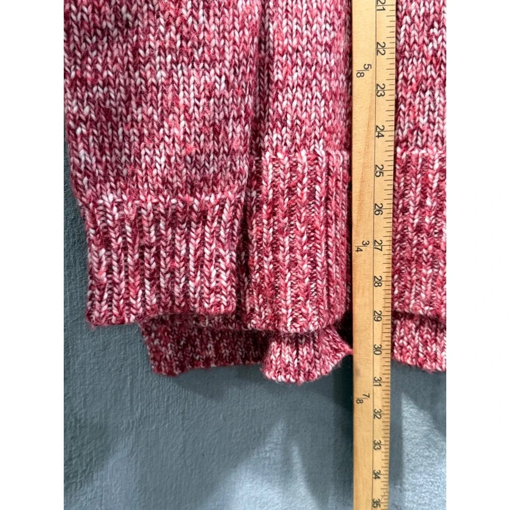 J.Crew Womens Red Marled Wool Mohair Blend Turtleneck Marled Sweater Size M Cozy